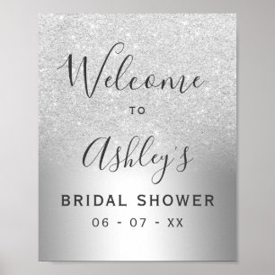 Affiche Bienvenue à une douche de mariage sous paillettes 