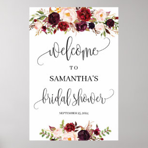 Affiche Bienvenue à une douche nuptiale boho rustique mars