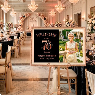 Affiche Bienvenue à une élégante fête d'anniversaire de 70