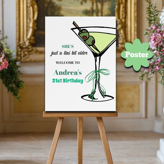 Affiche Bienvenue à une fête d'anniversaire 21 ans Un peu  (Créateur téléchargé)