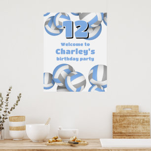 Affiche Bienvenue à une fête d'anniversaire avec des volle