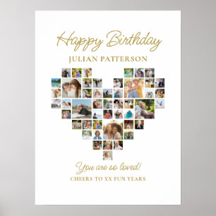 Affiche Bienvenue à une fête d'anniversaire avec un collag