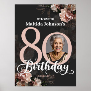 Affiche Bienvenue à une fête d'anniversaire de 80 ans aux