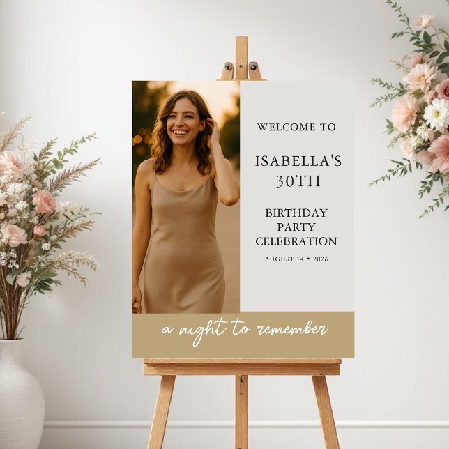 Affiche Bienvenue à une fête d'anniversaire neutre avec ph (Créateur téléchargé)
