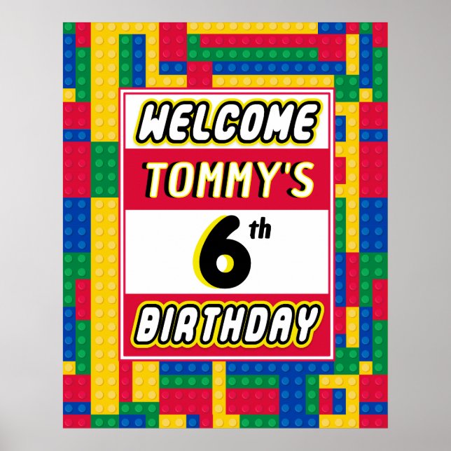 Affiche Bienvenue à une fête d'anniversaire personnalisabl (Devant)