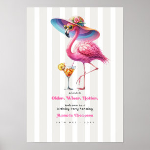 Affiche Bienvenue à une fête d'anniversaire tropicale plus