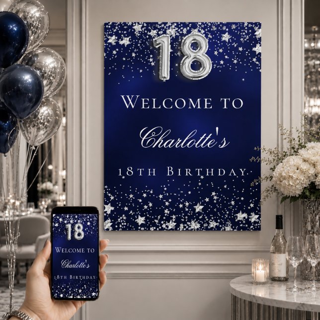 Affiche Bienvenue à une fête pour un 18ème anniversaire av (Créateur téléchargé)