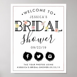 Affiche Bienvenue à une garden-party de mariage Simply Chi