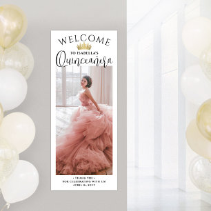 Affiche Bienvenue à une Quinceañera Moderne avec un Grand