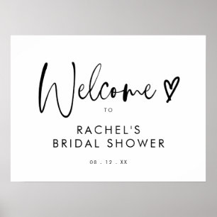 Affiche Bienvenue à une réception de mariage bohème minima