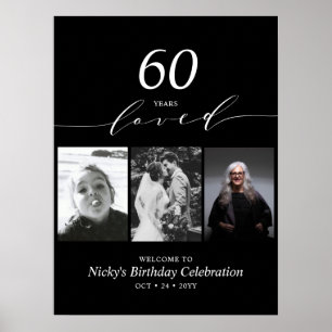 Affiche Bienvenue à votre fête d'anniversaire des 60 ans a