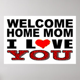 Affiche Bienvenue Accueil Maman Je t'aime Signer