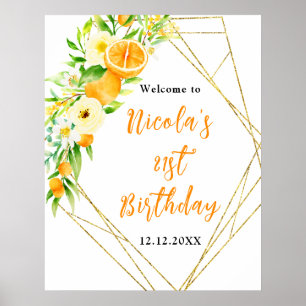Affiche Bienvenue Anniversaire Citrus Oranges
