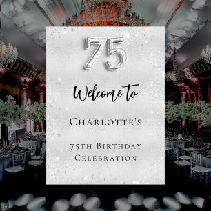 Affiche Bienvenue argent pour les 75 ans