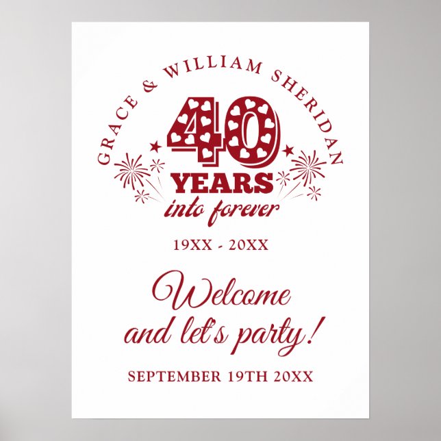 Affiche Bienvenue au 40e anniversaire de Ruby Into Forever (Devant)
