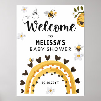 Affiche Bienvenue au Baby shower de Bumble Bee