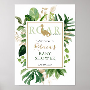 Affiche Bienvenue au Baby shower de Dinosaur de Brotosaure