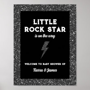 Affiche Bienvenue au Baby shower Little Rock Star