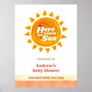 Affiche Bienvenue au Baby shower Son Boho