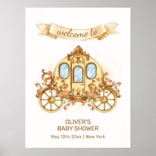 Affiche Bienvenue au bébé Prince Fleur d'Or