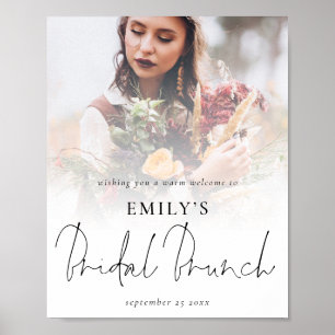 Affiche Bienvenue au brunch de mariage avec superposition
