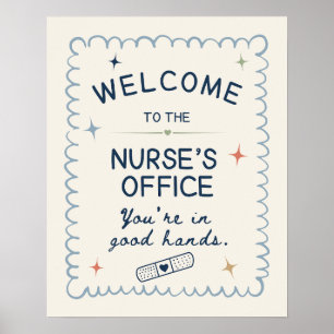 Affiche Bienvenue au bureau des infirmières Caprice