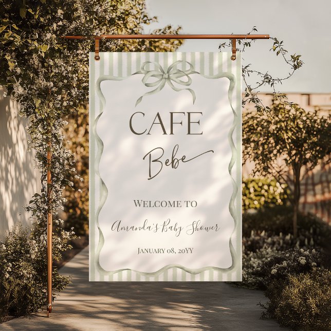 Affiche Bienvenue au Café Bebe Bow Neutral (Créateur téléchargé)