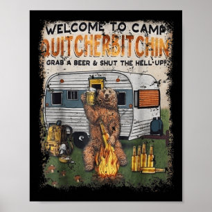Affiche Bienvenue au camp Quitcherin attrape un buveur de