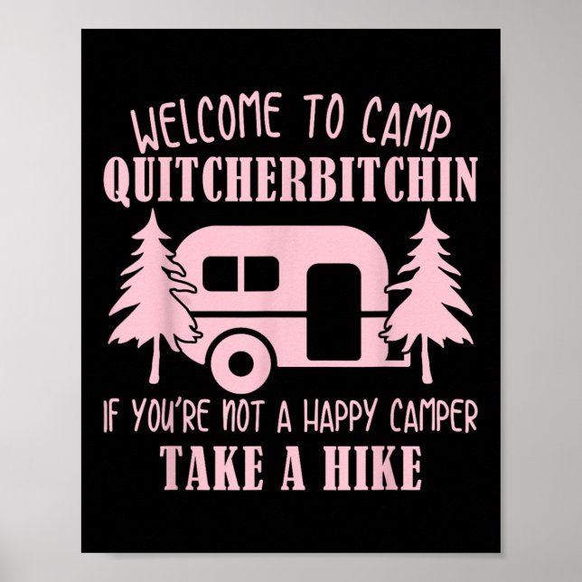 Affiche Bienvenue au camp Quitcherin drôle de camping _1  (Devant)