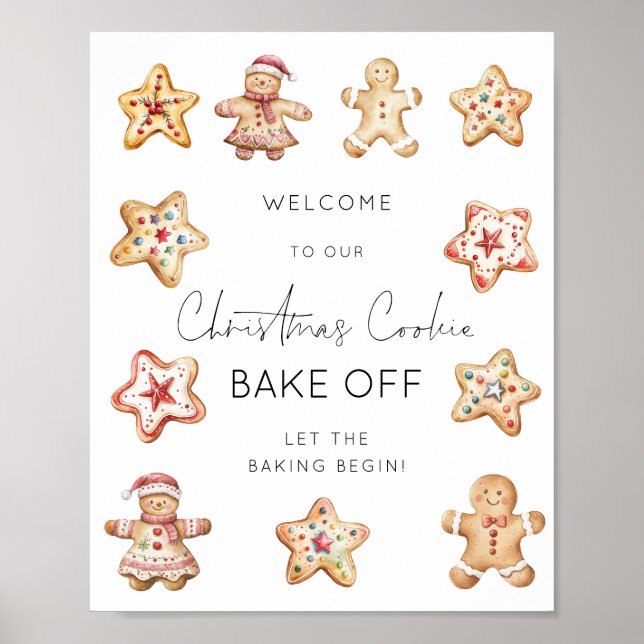 Affiche Bienvenue au concours de biscuits de Noël (Devant)