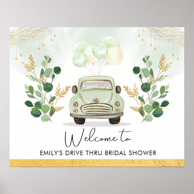 Affiche Bienvenue au défilé de shower de mariage élégant e (Devant)