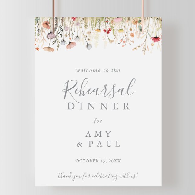 Affiche Bienvenue au dîner de répétition Blissful Boho Wil (Créateur téléchargé)
