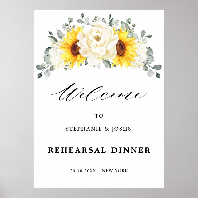 Affiche Bienvenue au dîner de répétition de la pivoine ivo (Devant)