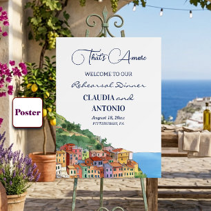 Affiche Bienvenue au dîner de répétition de la Riviera ita