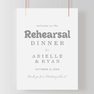 Affiche Bienvenue au dîner de répétition élégant et formel
