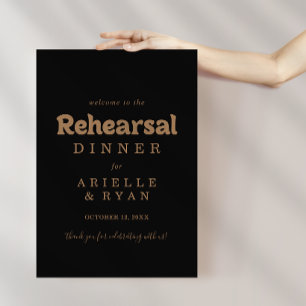 Affiche Bienvenue au dîner de répétition Gold Classic Mini