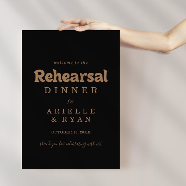 Affiche Bienvenue au dîner de répétition Gold Classic Mini (Créateur téléchargé)