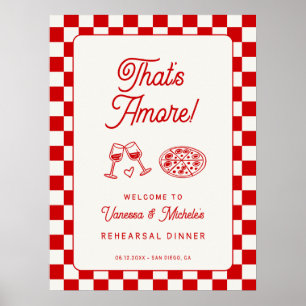 Affiche Bienvenue au dîner de répétition italien That's Am