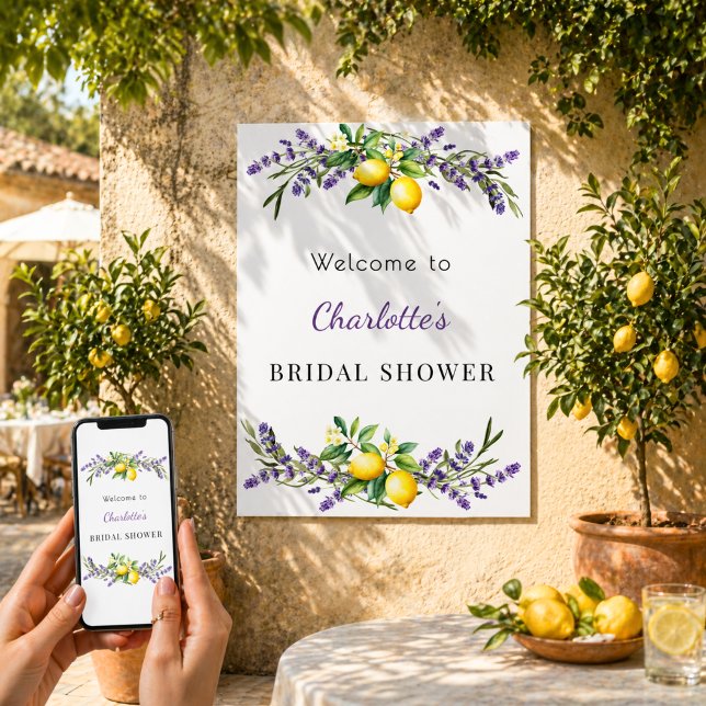 Affiche Bienvenue au lavande citrons pour la douche de mar (Créateur téléchargé)