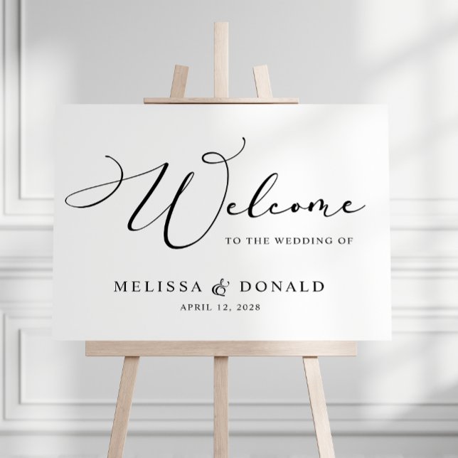 Affiche Bienvenue au mariage à l'écriture simple moderne n (Créateur téléchargé)