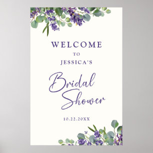 Affiche Bienvenue au mariage avec fleurs à l'aquarelle