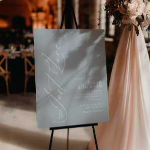 Affiche Bienvenue au mariage Bleu Rien de fantaisiste, jus