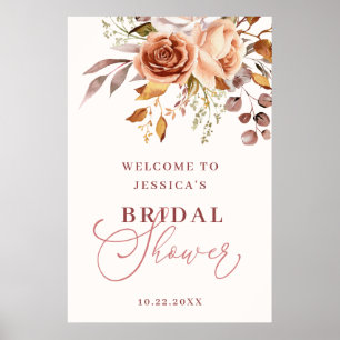 Affiche Bienvenue au mariage bohème aquarelle floral