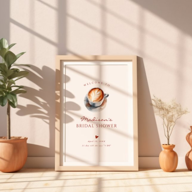 Affiche Bienvenue au mariage Bohème Café  (Créateur téléchargé)