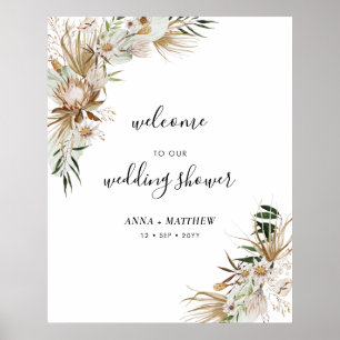 Affiche Bienvenue au mariage bohème des couples