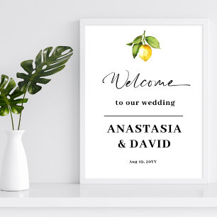 Affiche Bienvenue au Mariage citron