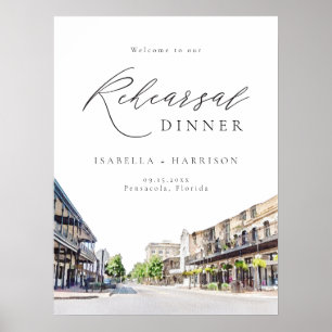 Affiche Bienvenue au mariage de la skyline de Pensacola Fl