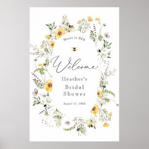 Affiche Bienvenue au mariage de l'abeille et de la délicat