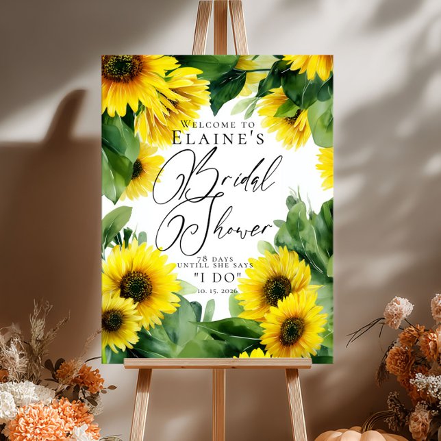 Affiche Bienvenue au mariage de tournesols (Créateur téléchargé)