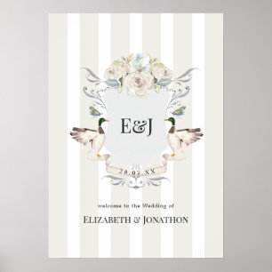 Affiche Bienvenue au mariage élégant au bord du lac Mallar